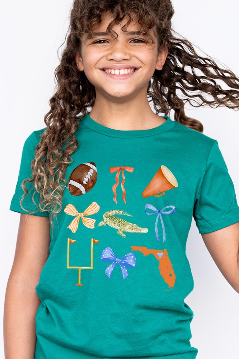 US3001Y-E3078Z Florida Football Kids Graphic Tee $11