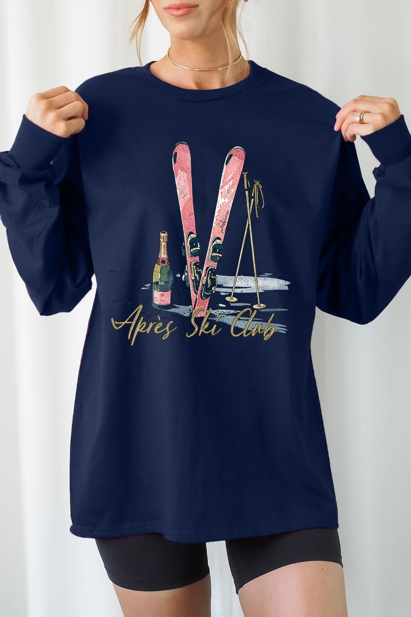 UL240-E3187 Apres Ski Club Graphic Long Sleeve Tee $13.75