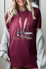 US3001P-E3187 Apres Ski Club Graphic Plus Tee $16
