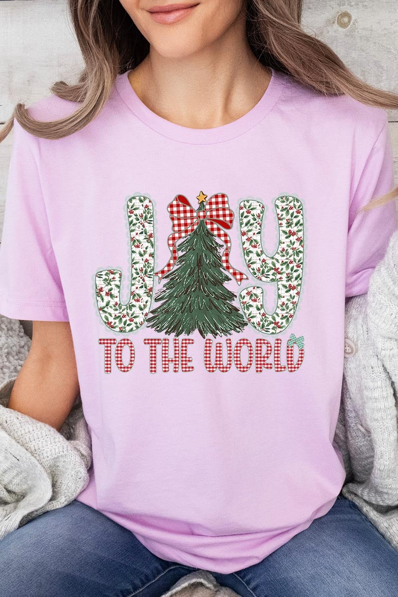 US3001-E3213 Joy to the World Graphic Tee $12.5