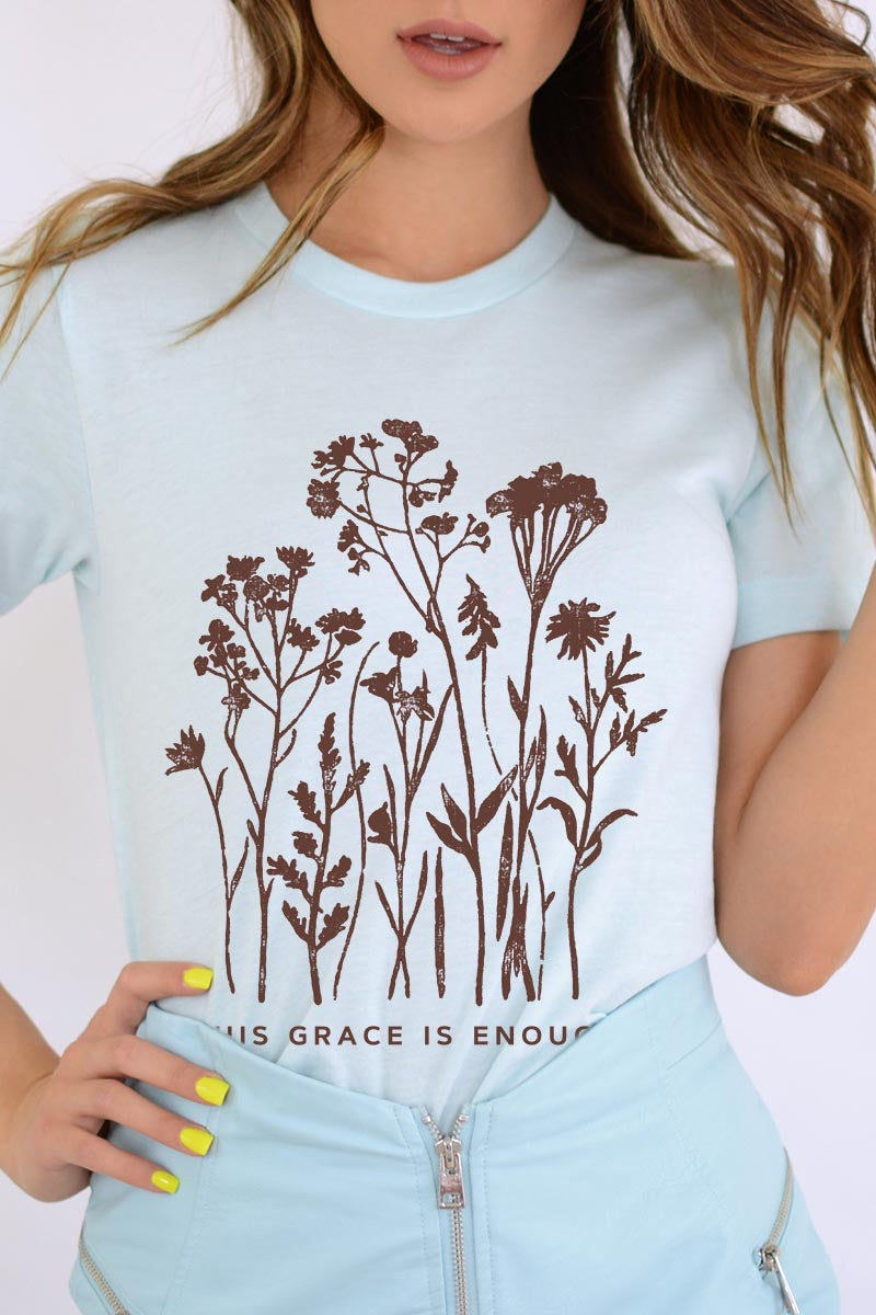 US3001P-E3146 Christian Wildflower Graphic Plus Tee $16