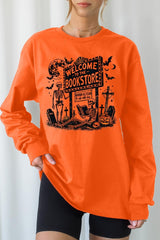 UL240-E3122 Bookstore Halloween Graphic Long Sleeve Tee $13.75
