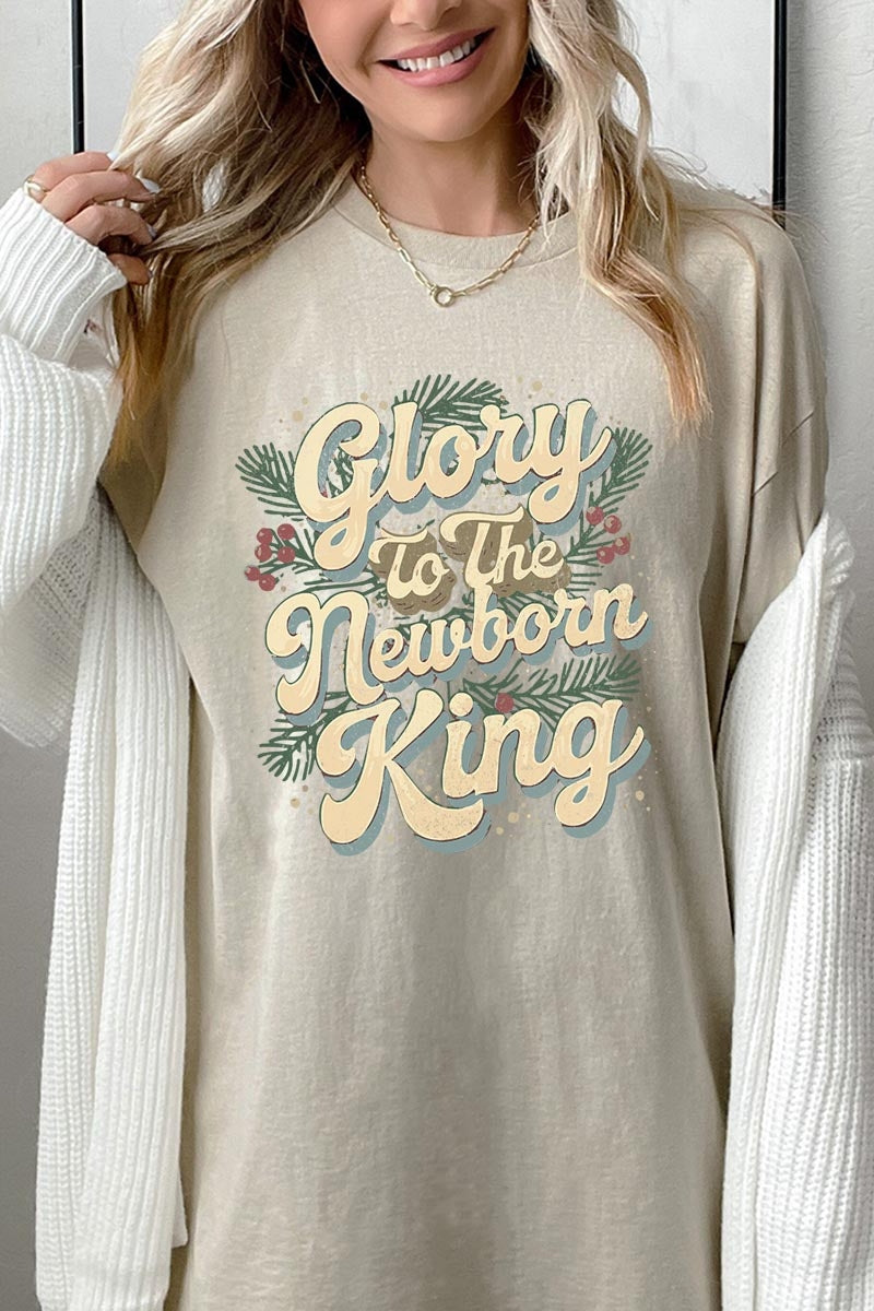 5000P-E3220 Glory to the Newborn King Graphic Plus Heavy Cotton Tee $12.75