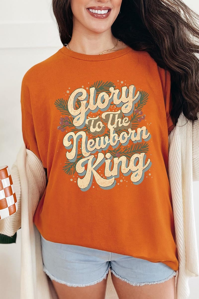 5000-E3220 Glory to the Newborn King Graphic Heavy Cotton Tee $9