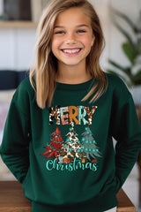 UL180B-E3200Z Merry Christmas Trees Kids Graphic Sweatshirt $20
