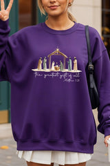 UL180P-E3183 Nativity Gift Graphic Plus Sweatshirt $25