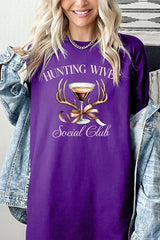 5000P-E3191 Hunting Wives Social Club Graphic Plus Heavy Cotton Tee $12.75