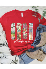 US3001-E3061AL Alabama State Brushstroke Graphic Tee $12.5