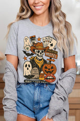 US3001P-E3107 Spooky Western Skeleton Graphic Plus Tee $16