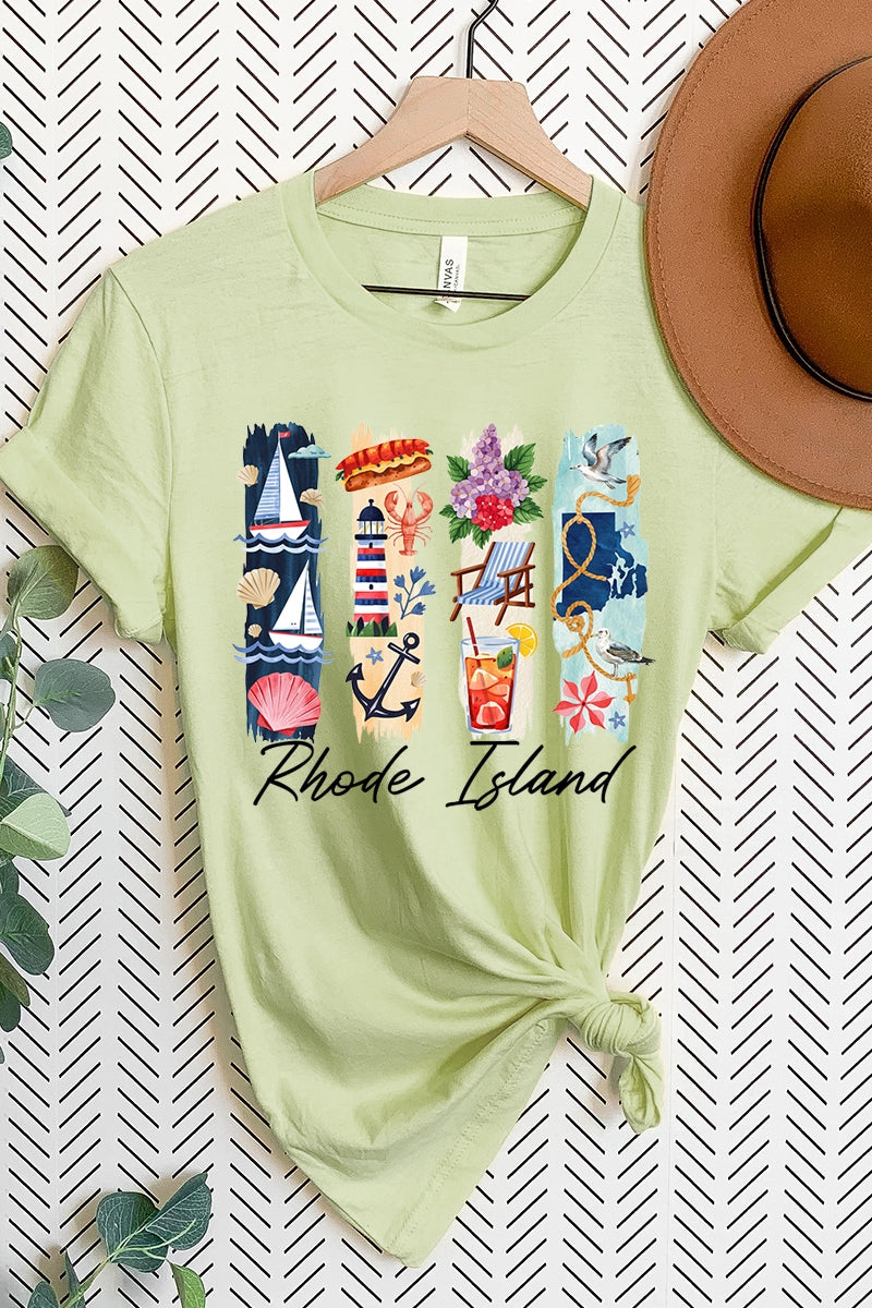 US3001P-E3061RI Rhode Island State Brushstroke Graphic Plus Tee $16