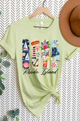US3001-E3061RI Rhode Island State Brushstroke Graphic Tee $12.5