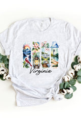 US3001-E3061VA Virginia State Brushstroke Graphic Tee $12.5