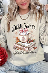 UL180-E3205 Dear Santa Books Graphic Sweatshirt $20