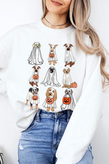 UL180-E3106 Halloween Ghost Dog Graphic Sweatshirt $20