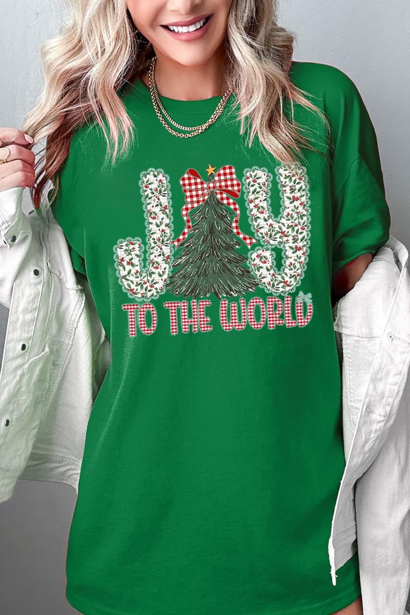5000P-E3213 Joy to the World Graphic Plus Heavy Cotton Tee $12.75
