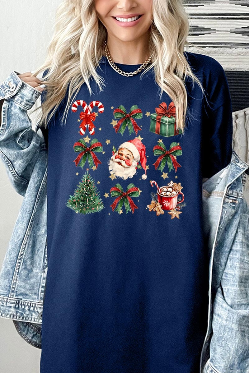 5000P-E3217 Santa Gifts & Bows Christmas Graphic Plus Heavy Cotton Tee $12.75
