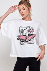 CTS-E3098 Play Something Country Graphic Relaxed Crop Top $11