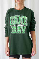 UL240P-E3128 Green Gingham Game Day Plus Long Sleeve Tee $17