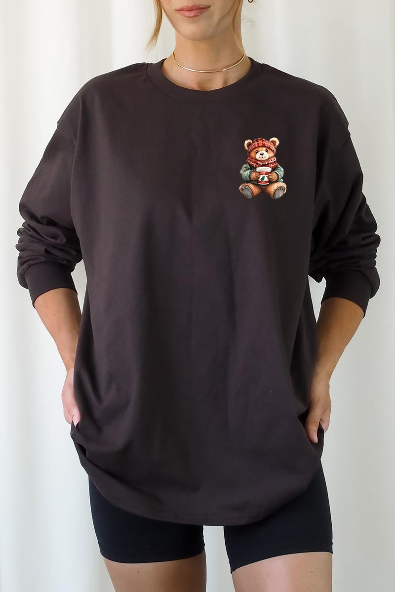 UL240P-E3175 Christmas bear Graphic Plus Long Sleeve Tee $17