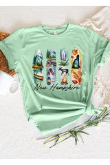 US3001-E3061NH New Hampshire State Brushstroke Graphic Tee $12.5