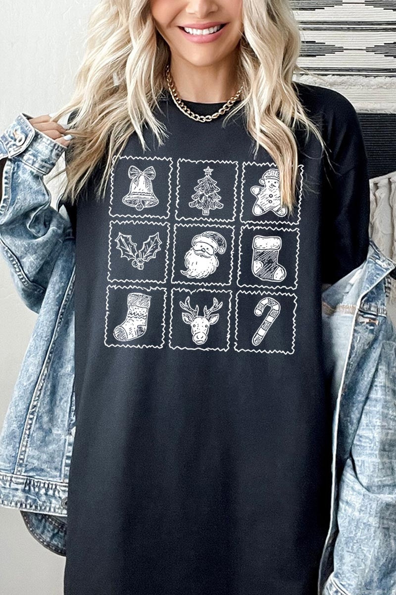 5000-E3215 Christmas Icons Graphic Heavy Cotton Tee $9