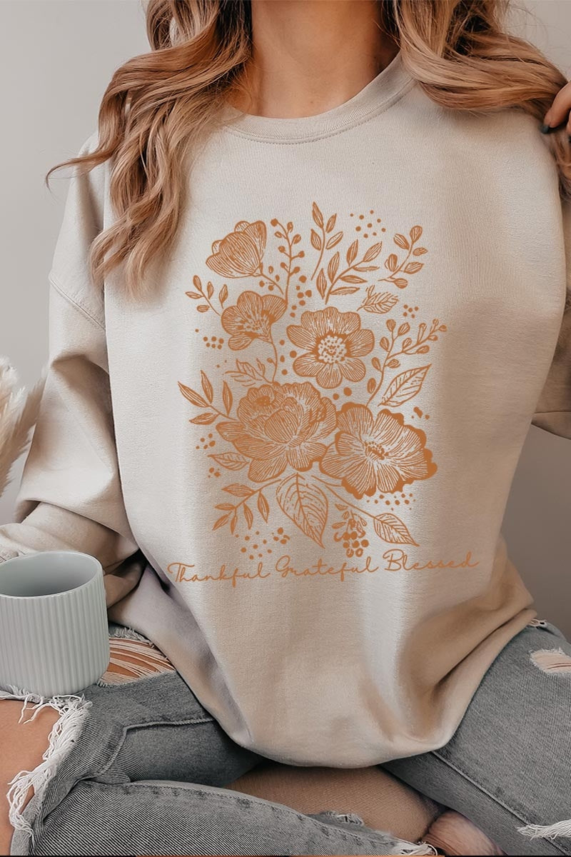 UL180-E3155 Neutral Thanksgiving Graphic Sweatshirt $20