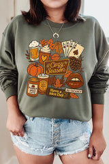 UL180-E3119 Retro Fall Collage Graphic Sweatshirt $20