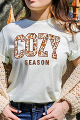 US3001-E3082 Cozy Season Graphic Tee $12.5