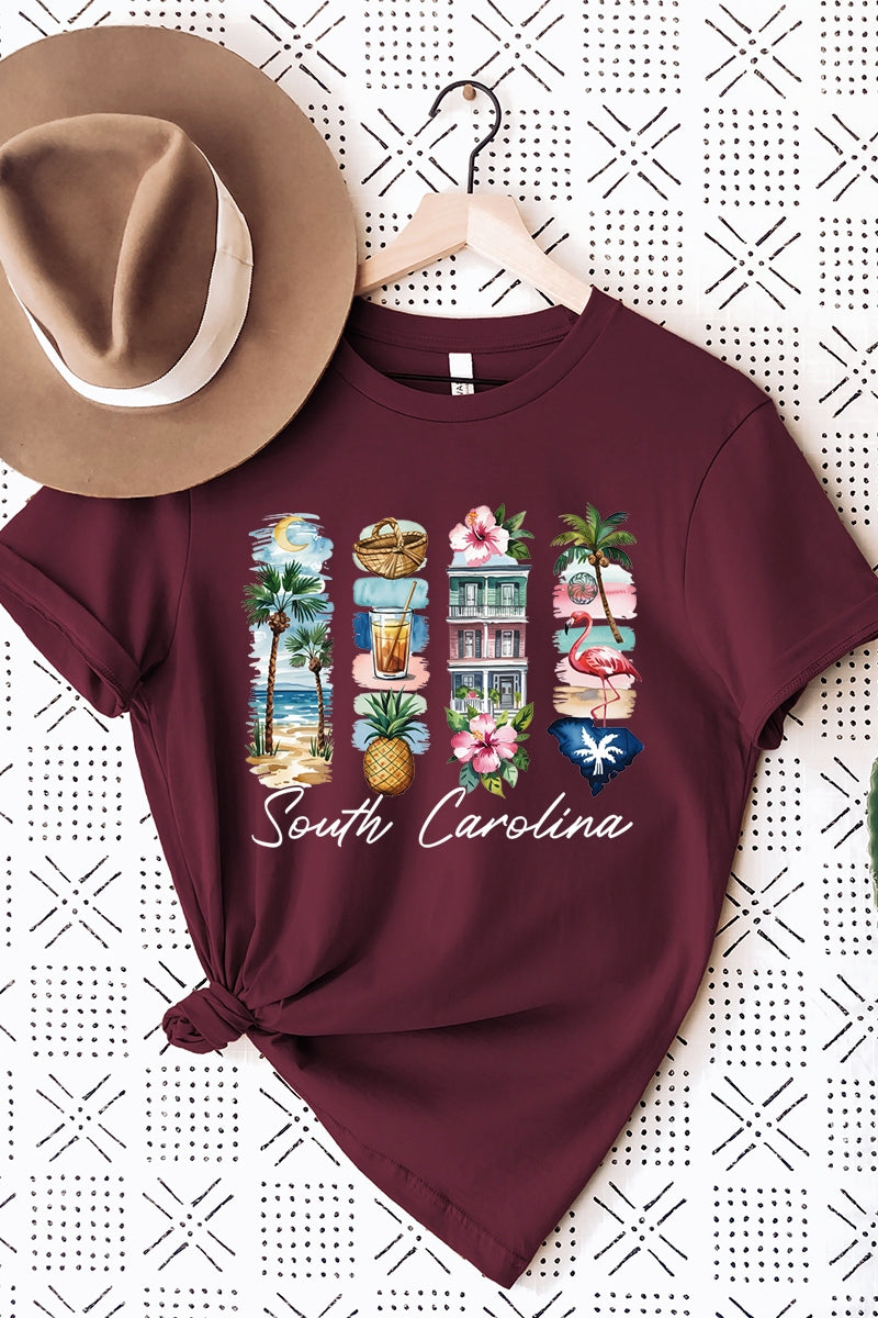 US3001-E3061SC South Carolina State Brushstroke Graphic Tee $12.5