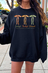 UL180-E3111 Grateful Thankful Blessed Graphic Sweatshirt $20