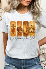 US3001-E3169 Give Thanks To The Lord Graphic Tee $12.5