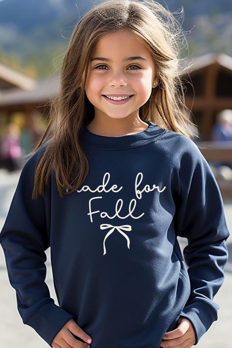 UL180B-E3151Z Made For Fall Kids Graphic Sweatshirt $20
