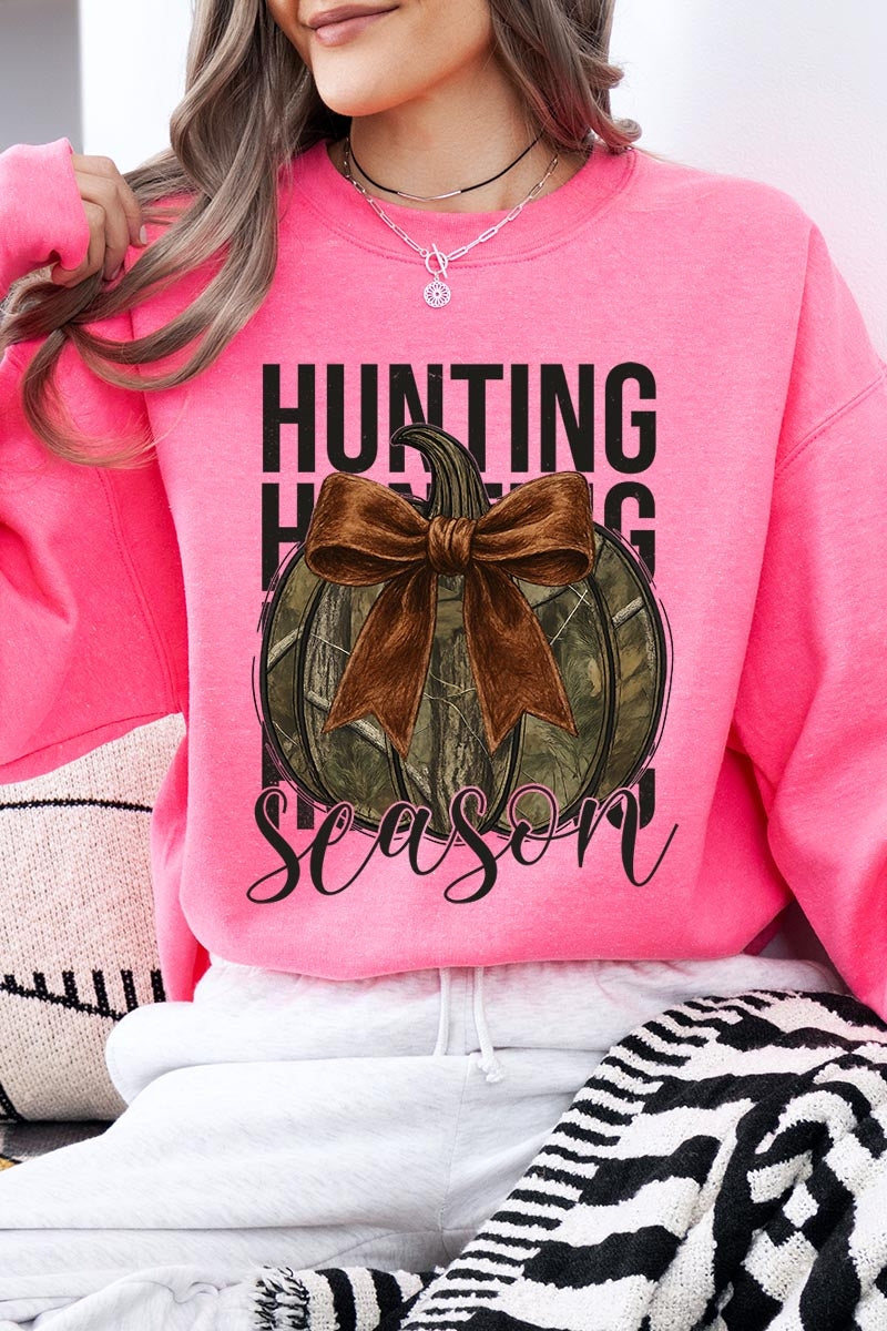 UL180-E3190 Hunting Pumpkin Bow Graphic Sweatshirt $20