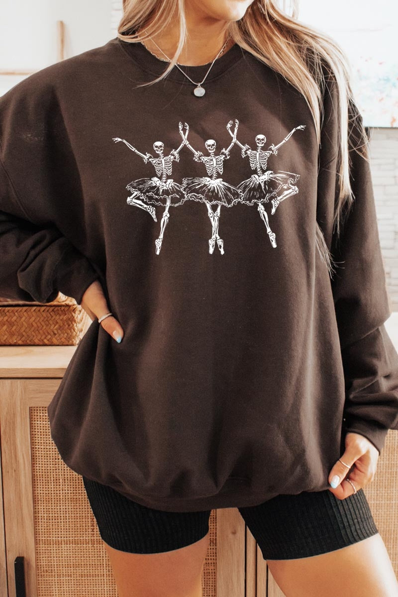 UL180-E3156 Halloween Ballerina Graphic Sweatshirt $20