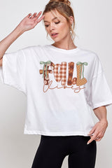 CTS-E3071 Fall Vibes Rustic Script Graphic Relaxed Crop Top $11