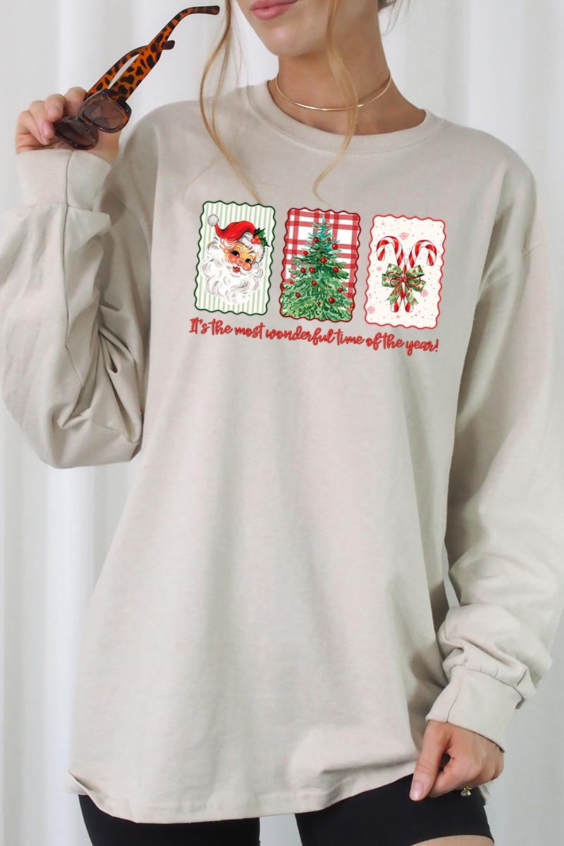 UL240P-E3201 Most Wonderful Time Graphic Plus Long Sleeve Tee $17