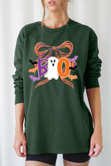 UL240P-E3120 Boo Brushstroke Bow Graphic Plus Long Sleeve Tee $17