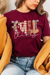 US3001-E3071 Fall Vibes Rustic Script Graphic Tee $12.5