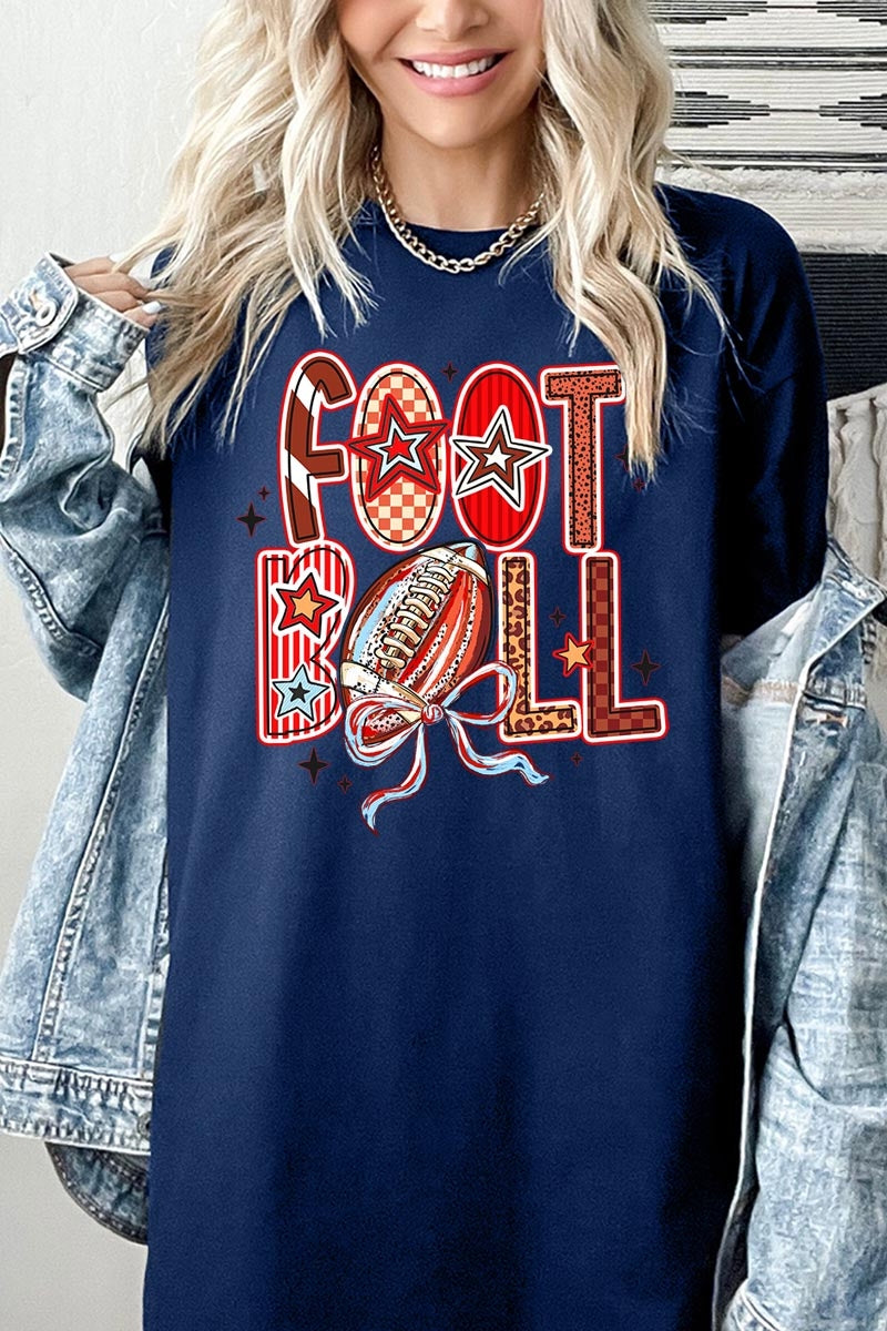 5000-E3053 Brushstroke Football Graphic Heavy Cotton Tee $9