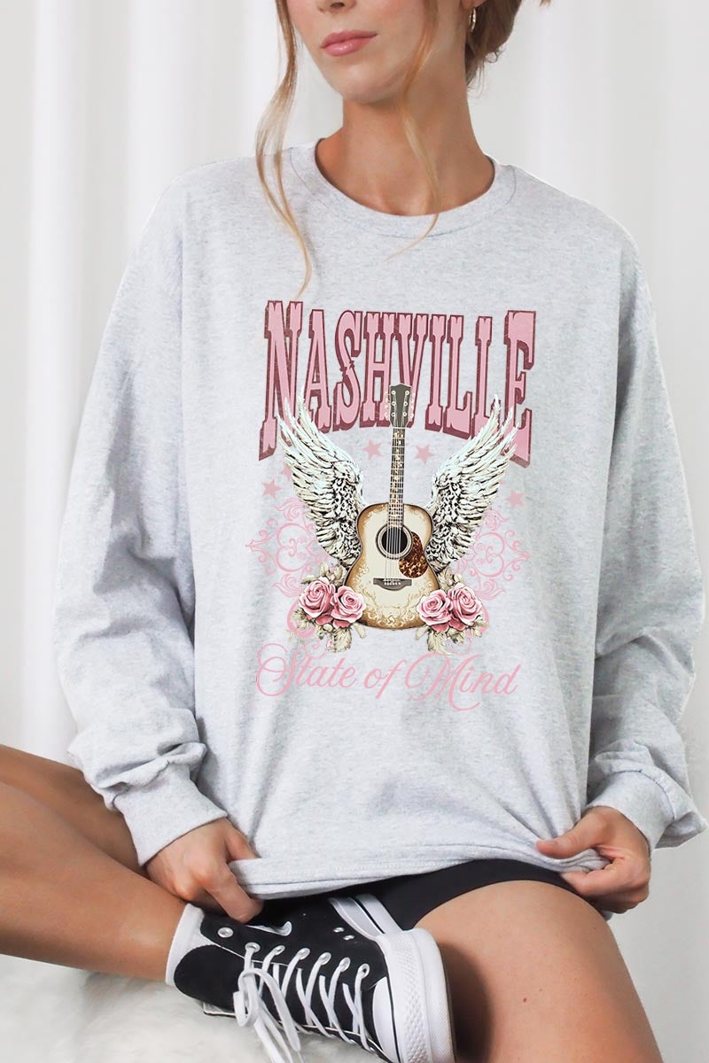 UL240P-E3157 Nashville Rose Graphic Plus Long Sleeve Tee $17