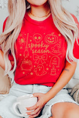 US3001P-E3141 Halloween Doodle Graphic Plus Tee $16