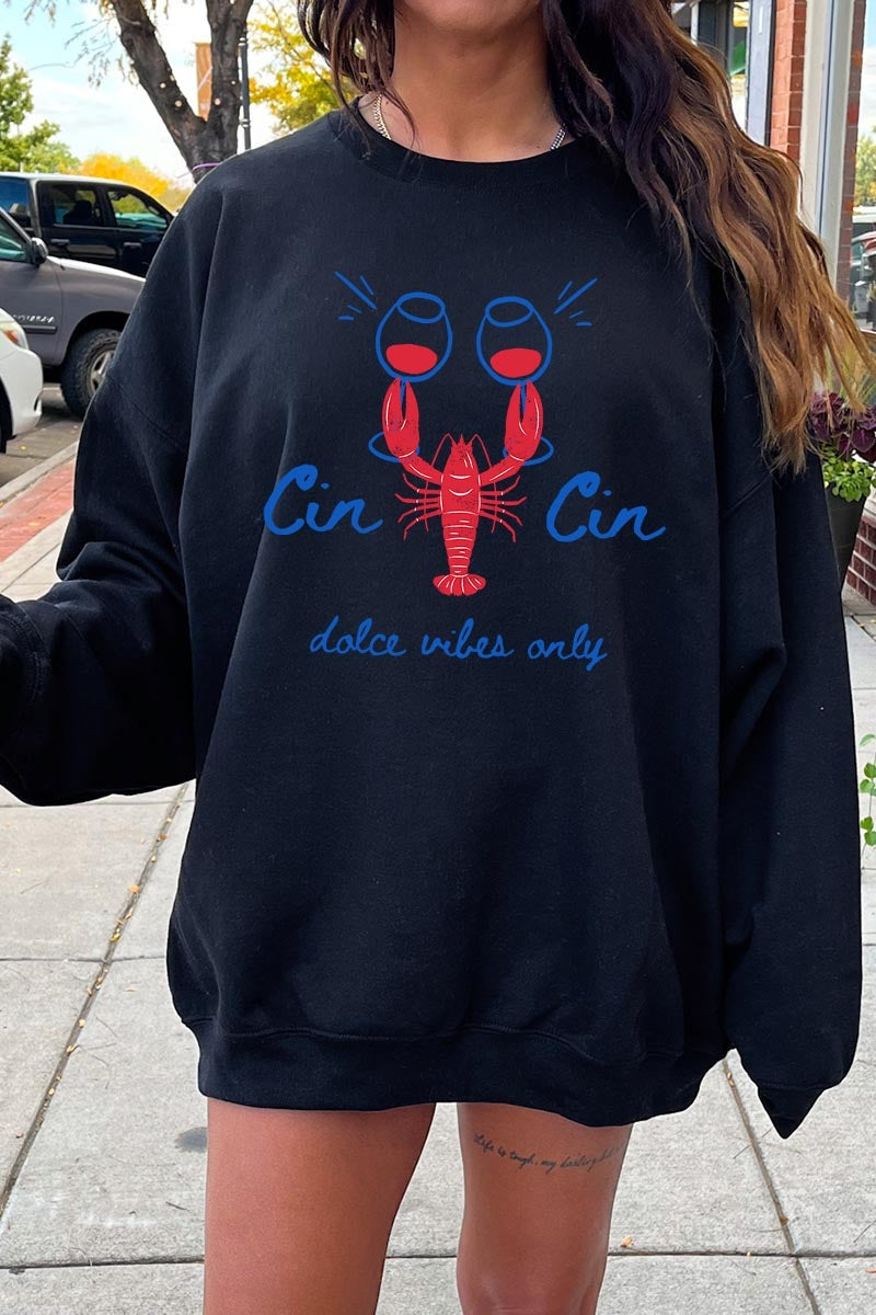 UL180P-E3069 Cin Cin Lobster Celebration Plus Sweatshirt $25
