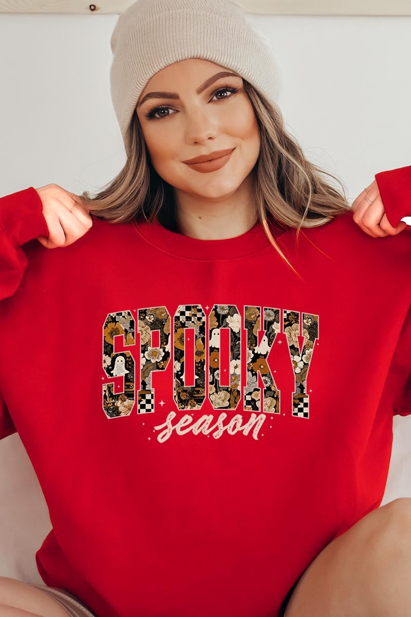 UL180P-E3105 Spooky Season Halloween Graphic Plus Sweatshirt $25