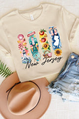 US3001P-E3061NJ New Jersey State Brushstroke Graphic Plus Tee $16