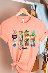 US3001P-E3061OH Ohio State Brushstroke Graphic Plus Tee $16