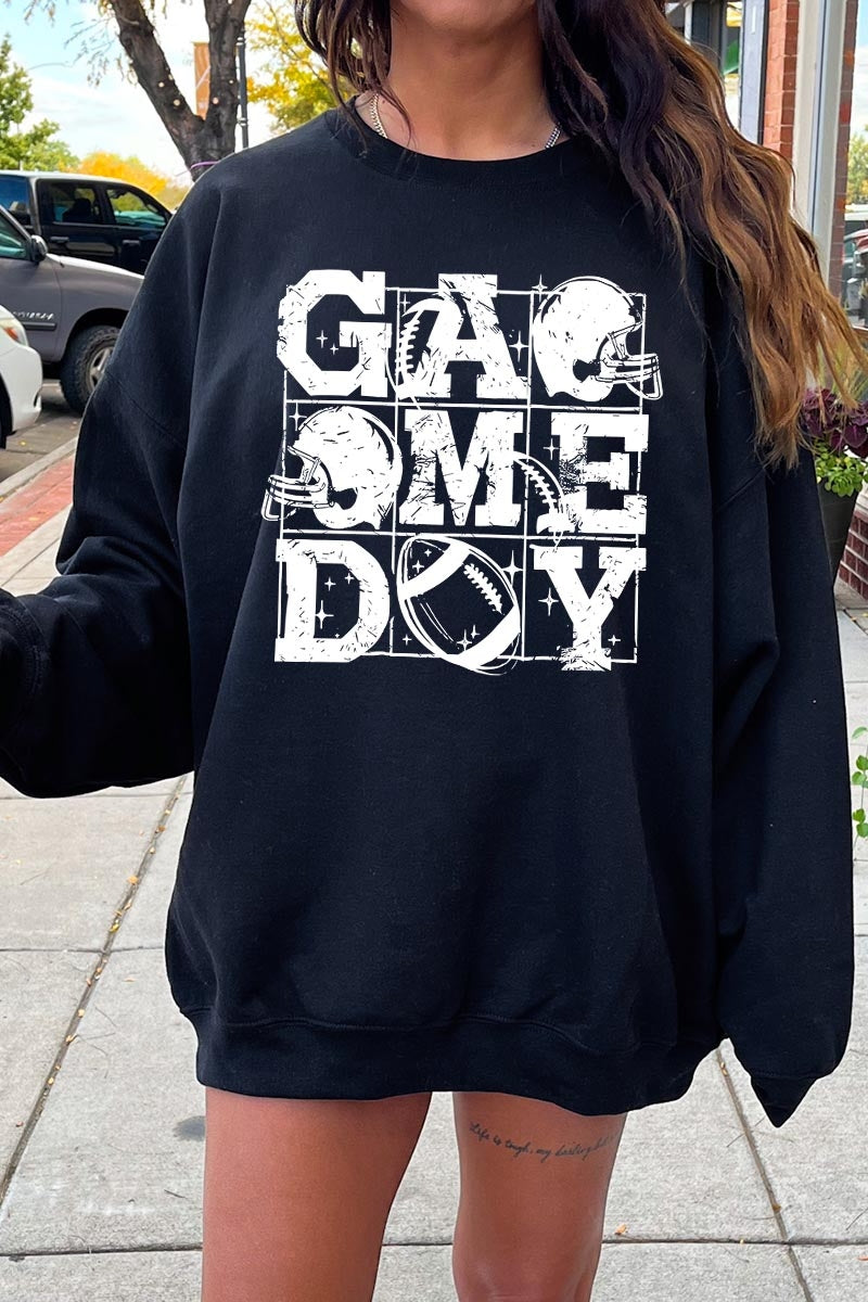 UL180-E3073 Distressed Game Day Graphic Sweatshirt $20