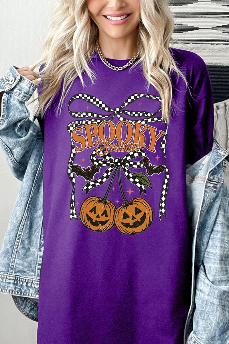 5000-E3085 Pumpkin Cherries Graphic Heavy Cotton Tee $9
