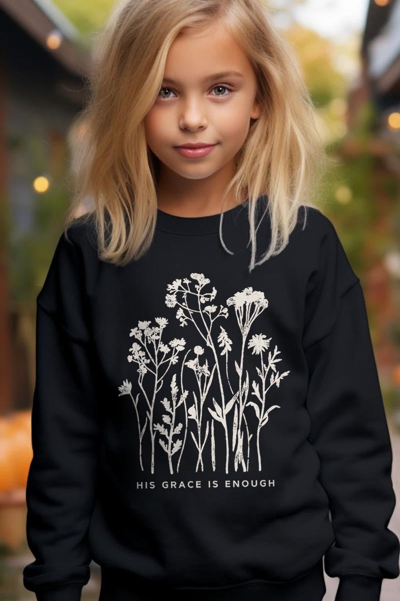 UL180B-E3146Z Christian Wildflower Kids Graphic Sweatshirt $20