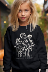 UL180B-E3146Z Christian Wildflower Kids Graphic Sweatshirt $20