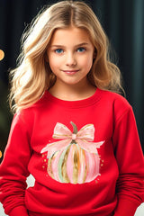 UL180B-E3083Z Brushstroke Pumpkin Kids Graphic Sweatshirt $20